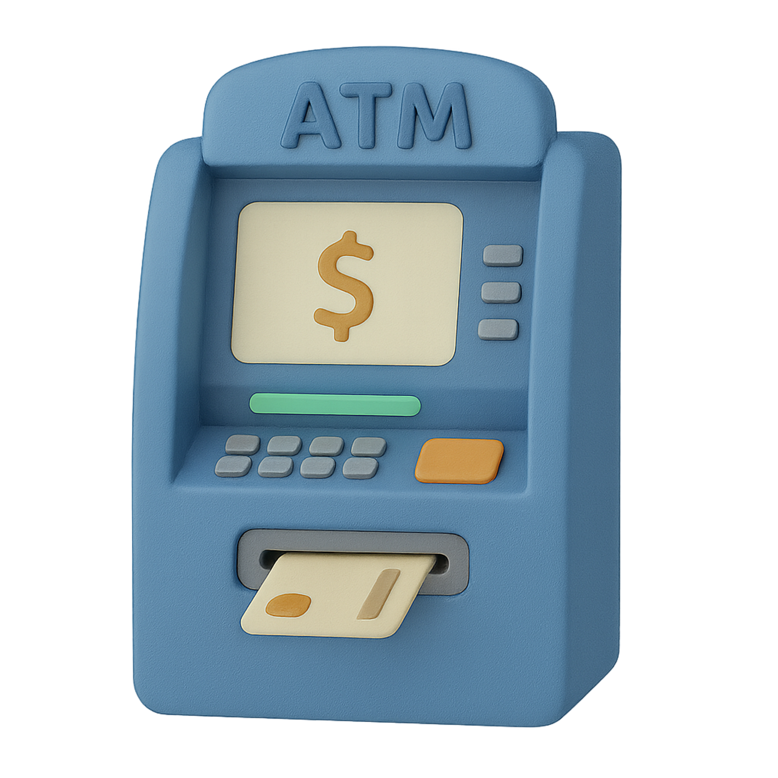 3D illustration of a blue cash machine