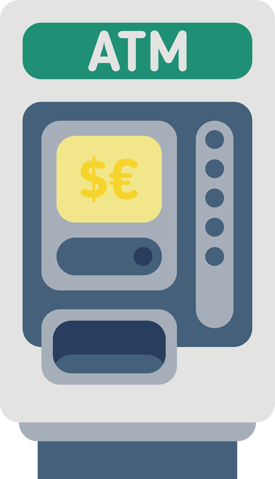 Flat illustration of a cash machine