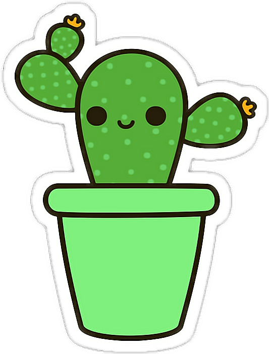 Ilustración de un cactus sonriente en maceta