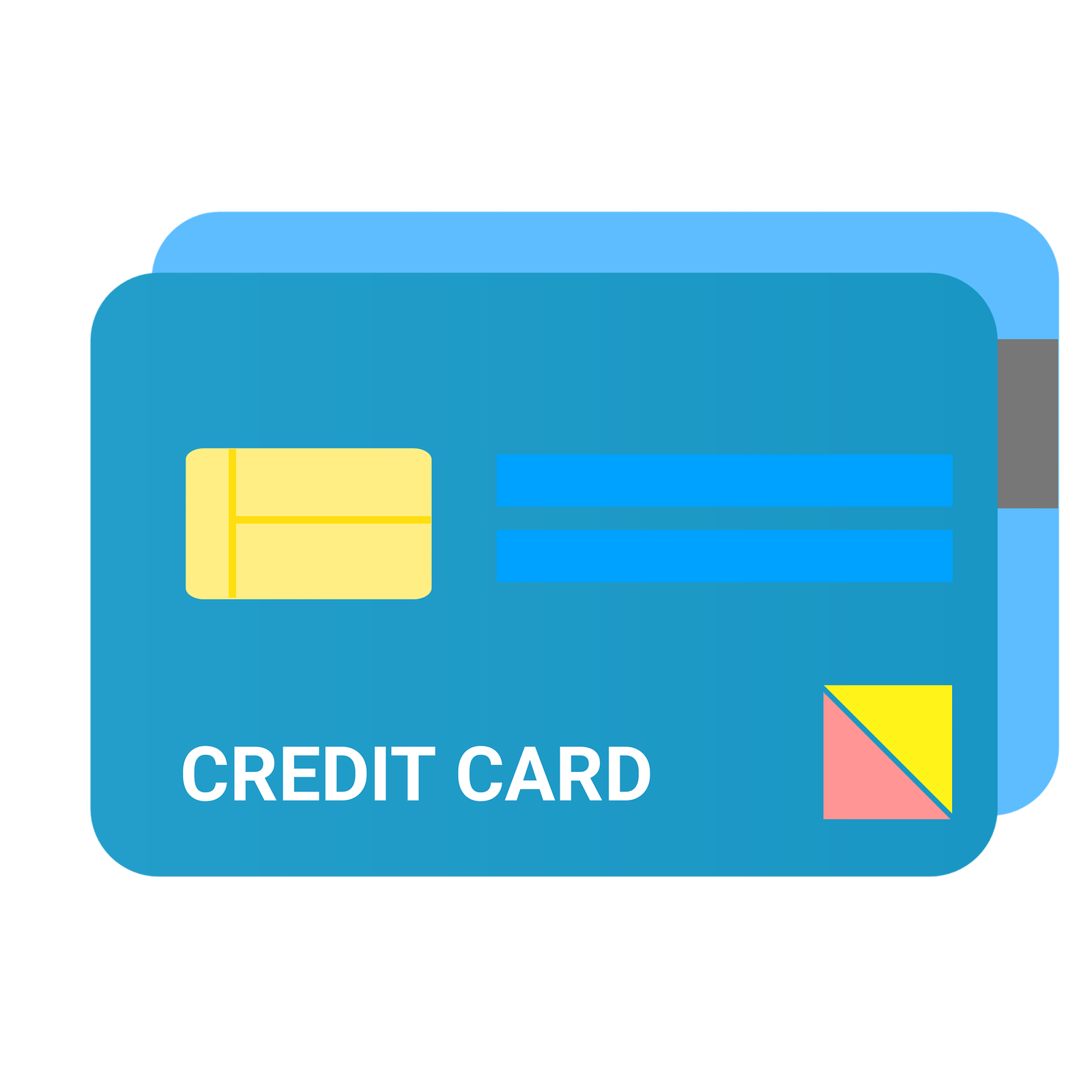 Ilustración de una tarjeta de crédito azul