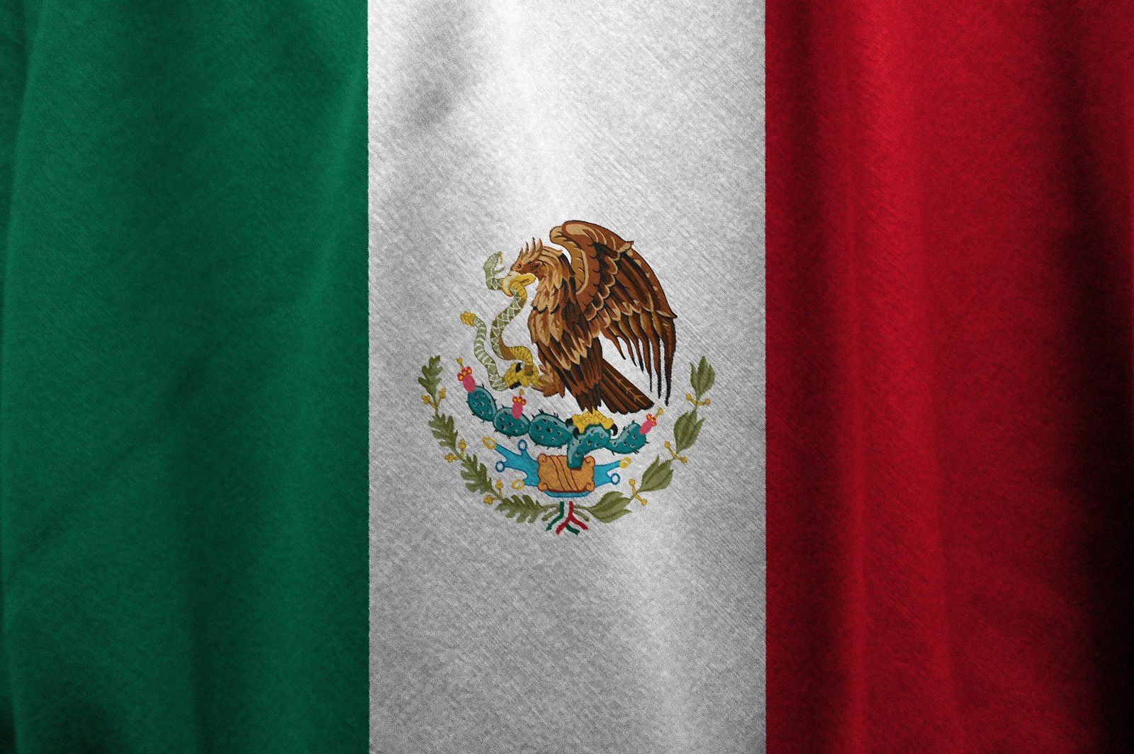 Bandera de México en tela