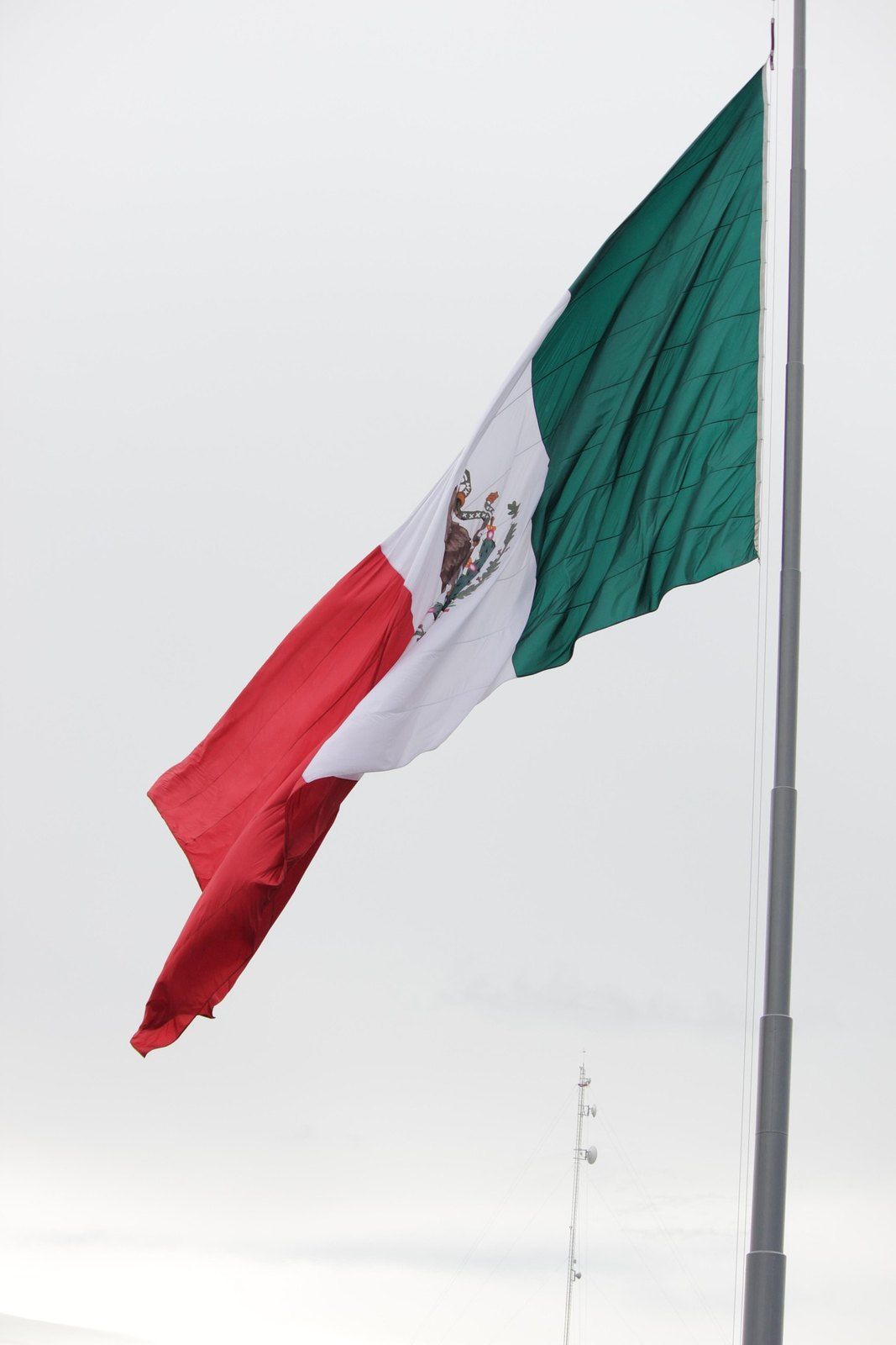 Bandera de México ondeando en un asta