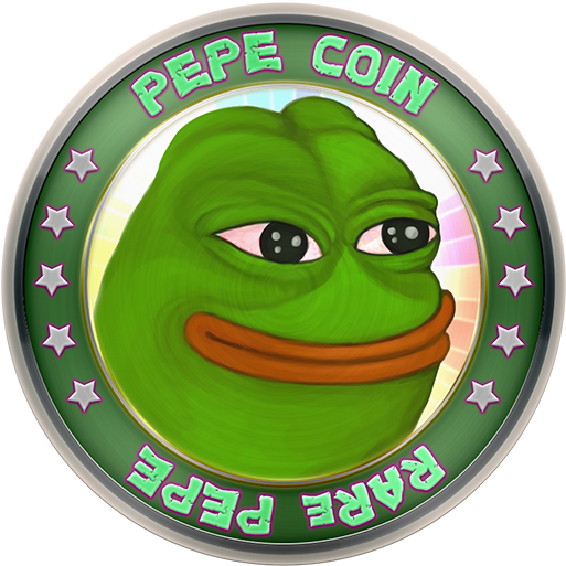 Ilustración de una moneda dorada con la cara de la rana Pepe
